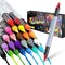 Acrylic Paint Markers, 24 Colors Dual Tips Acrylic Brush Markers With Chisel Tip, Automatic Ink Control, Ultra-High Coverage, No Bleed Water-Based Ink, Art Supplies for Rock, Canvas, Fabric